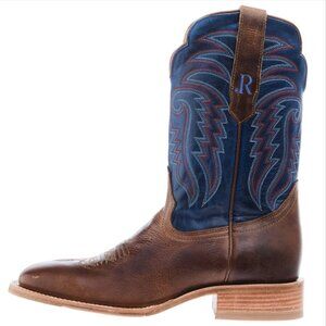 R. Watson Honey COWHIDE & Electric Blue Cowboy Boots RW8033-2 size 9D